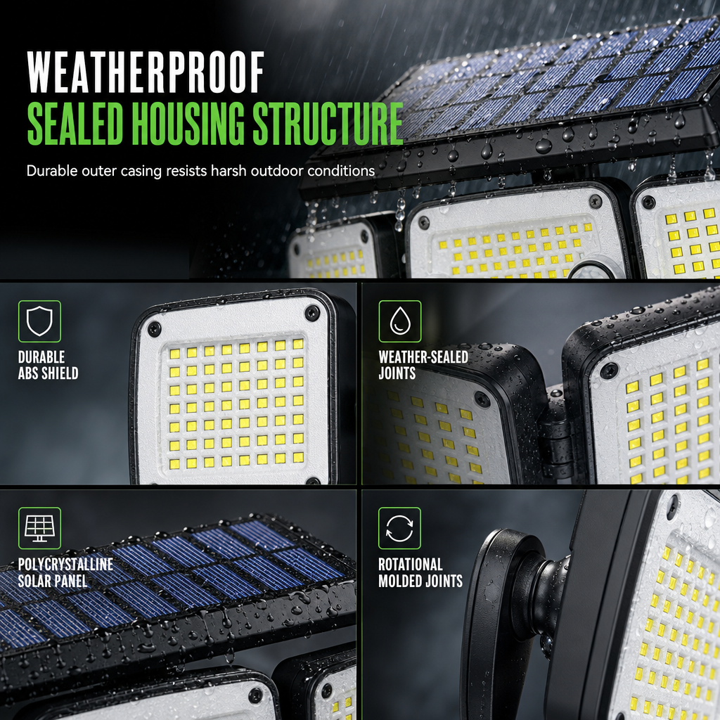 Solar Outdoor Wall Light with Dual Motion Sensors for Garden Yard and Fence Lighting