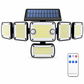 Solar Outdoor Wall Light with Dual Motion Sensors for Garden Yard and Fence Lighting