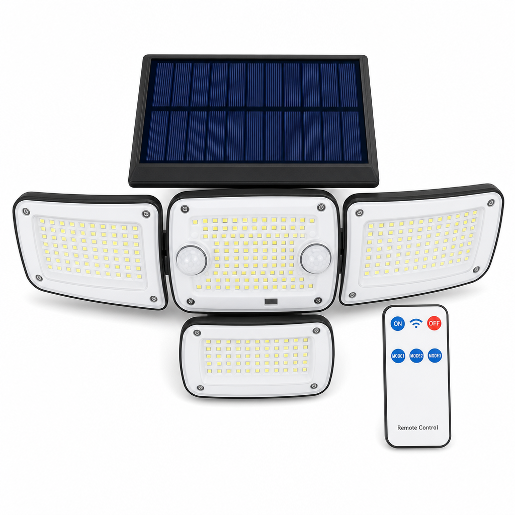 Solar Outdoor Wall Light with Dual Motion Sensors for Garden Yard and Fence Lighting