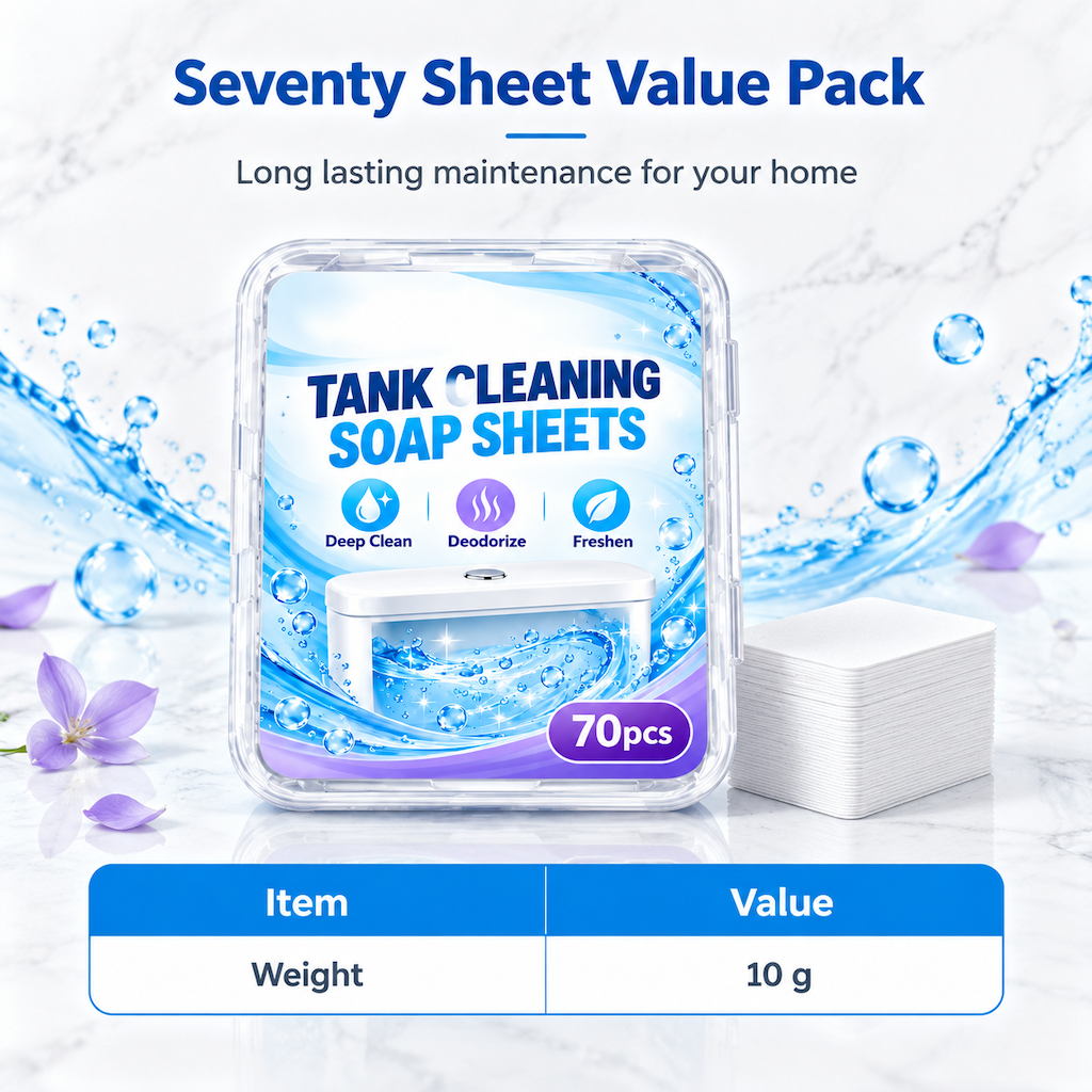 70 Pieces Toilet Water Tank Cleaning Tablets Slow Release Deep Descaling and Deodorizing Toilet Bowl Cleaner Sheets