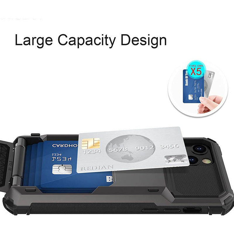 Flip Cover Shockproof Case with Built-In Card Slot