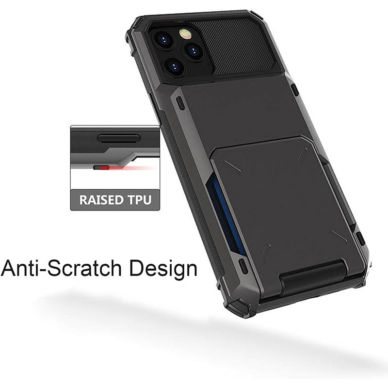 Flip Cover Shockproof Case with Built-In Card Slot