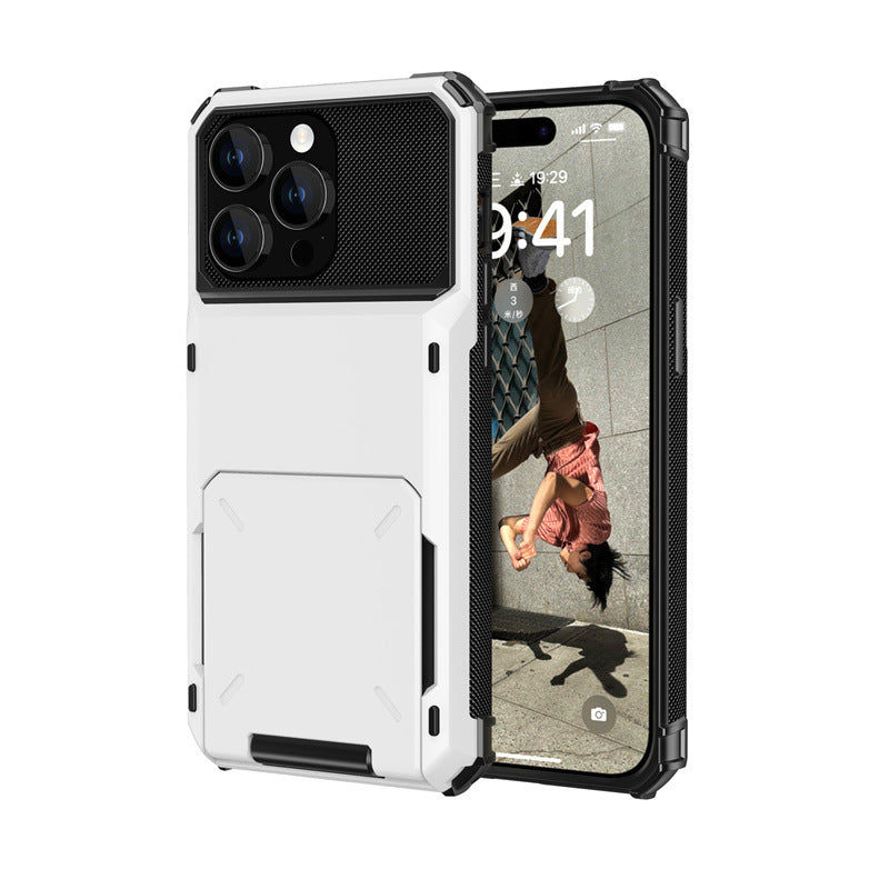 Flip Cover Shockproof Case with Built-In Card Slot