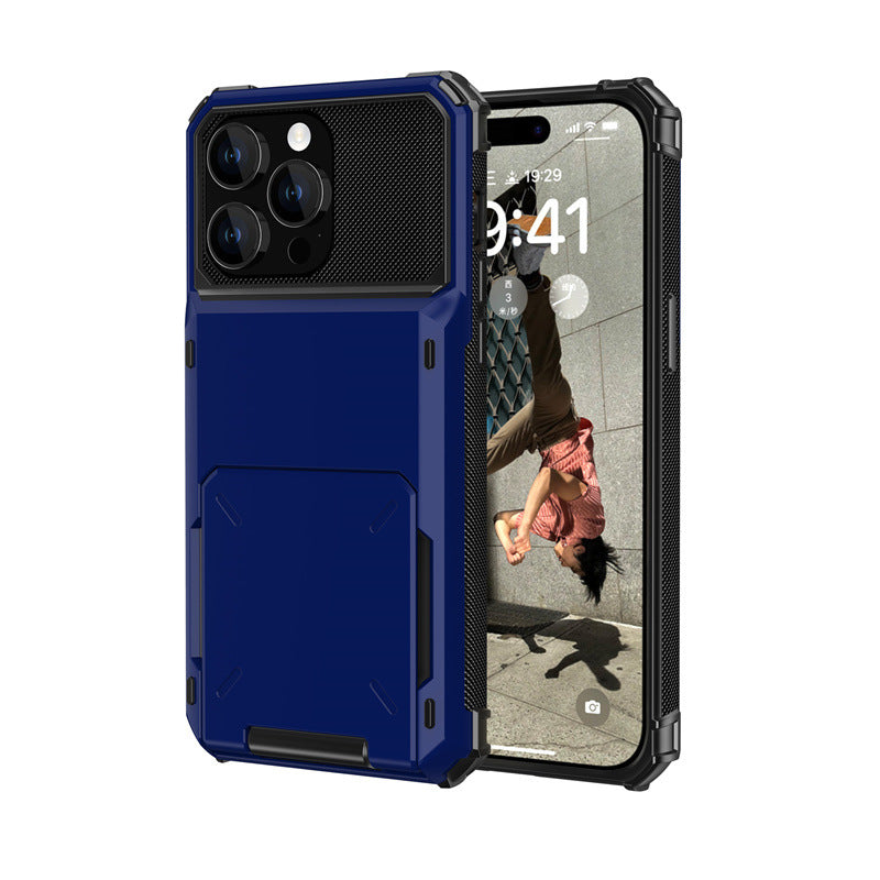 Flip Cover Shockproof Case with Built-In Card Slot