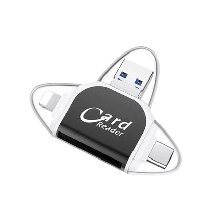 4-in-1 Multifunctional Card Reader with Multiple Ports